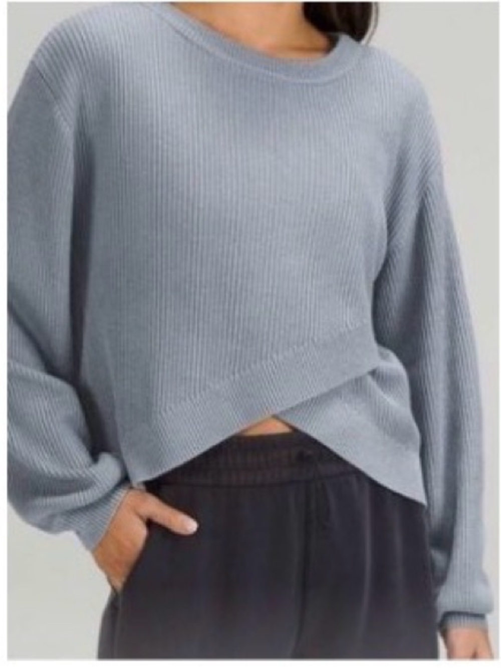 Lululemon Light Blue Ribbed Women's Sweater Size 10
